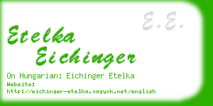 etelka eichinger business card